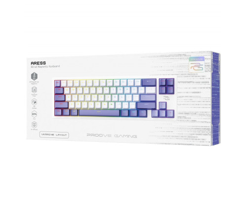 Дротова магнітна клавіатура Proove Gaming Aress (Ukraine Layout) white/purple 2003000343045 6901111829464