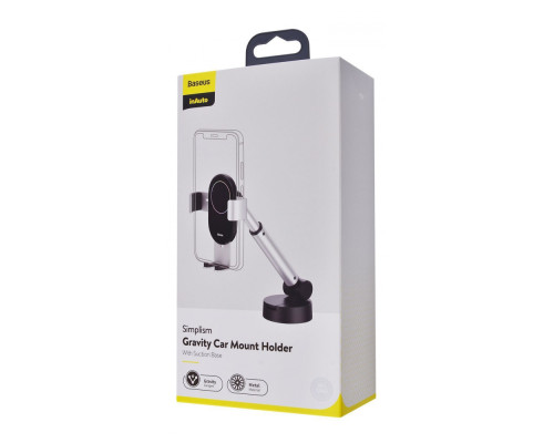 Автомобільний тримач Baseus Simplism Gravity Car Mount With Suction Base silver