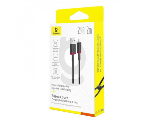 Кабель Baseus Dura Series Fast Charging Lightning 2.4A (2m) black/red 2003000288780 6932172669881