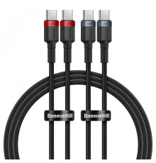 Кабель Baseus Cafule Charging Type-C to Type-C 100W 1м (2pcs) gray/red 2003000163865 6932172657451
