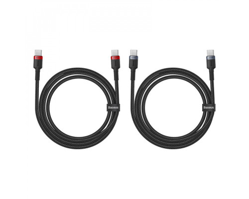 Кабель Baseus Cafule Charging Type-C to Type-C 100W 1м (2pcs) gray/red 2003000163865 6932172657451