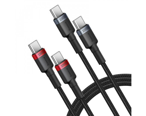Кабель Baseus Cafule Charging Type-C to Type-C 100W 1м (2pcs) gray/red 2003000163865 6932172657451