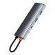 USB-Хаб Baseus Metal Gleam Series 7-in-1 (2xUSB3.0 + 4KHD + Type-C + Type-C PD+ TF + SD) gray