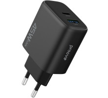 МЗП Proove Silicone Power 2 45W (Type-C+USB) black 2003000320107 6901112697468