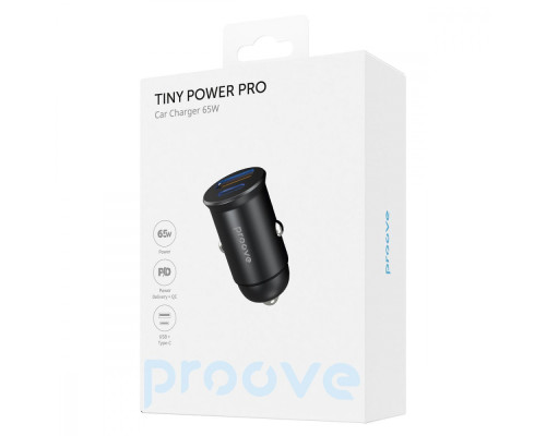 АЗП Proove Tiny Power Pro 65W (USB + Type-C) black