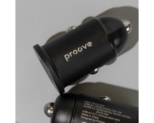 АЗП Proove Tiny Power Pro 65W (USB + Type-C) black