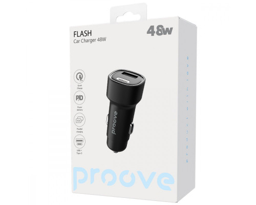 АЗП Proove Flash 48W (Type-C + USB) black 2003000181203 6901119523586