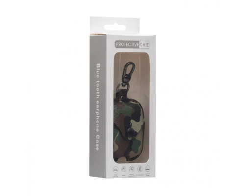 Футляр для навушників AirPods 1/2 Camouflage Leather Колір Зелено-Червоний