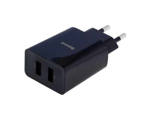 Мережевий Зарядний Пристрій Baseus 2 USB 10.5W 2A CCFS-R Колір Чорний, 01 6953156216426