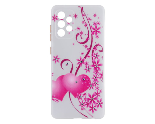 Чохол TPU Ultra-thin Shine with Frame для Samsung A72 4G Колір 2, Pink Flowers