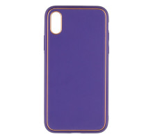 Чохол Leather Gold with Frame without Logo для iPhone X/Xs Колір 7, Purple 2020000264996