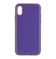 Чохол Leather Gold with Frame without Logo для iPhone X/Xs Колір Purple 2020000264996