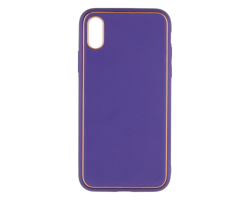 Чохол Leather Gold with Frame without Logo для iPhone X/Xs Колір 7, Purple 2020000264996