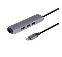 Хаб Baseus PD to 3USB / HDMI 4K / LAN CAHUB-J Колір Ciрий, 0G 6953156287365