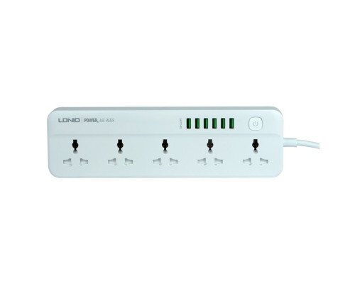 Мережевий Подовжувач LDNIO SC5614 5 socket / 6 USB Колір Білий