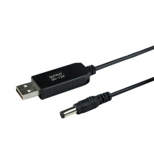 Кабель USB to DC для роутера з 5v на 12v 0.6A 5.5х2.1 mm Колір Чорний 2020000323068