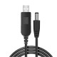 Кабель USB to DC для роутера з 5v на 12v 0.6A 5.5х2.1 mm Колір Чорний 2020000323068