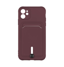 Чохол TPU Colorfull Pocket Card для iPhone 12 Колір 42.Maroon 2020000359265