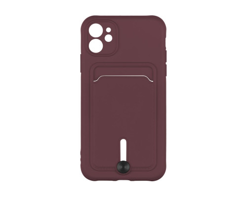 Чохол TPU Colorfull Pocket Card для iPhone 12 Колір 42.Maroon 2020000359265