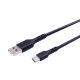 Кабель USB Hoco DU26 Long 8mm Plug Type-C 3A М'ята упаковка Колір Чорний