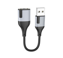 Перехідник Borofone BV19 Creator 2-in-1 USB to 3.5mm Колір Чорний 6941991108365