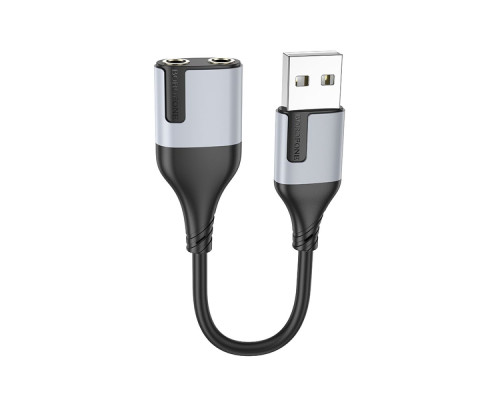 Перехідник Borofone BV19 Creator 2-in-1 USB to 3.5mm Колір Чорний 6941991108365