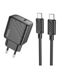 Мережевий Зарядний Пристрій Hoco CS22A 1USB-C PD/QC 30W+Type-C to Type-C Колір Чорний 6942007609937