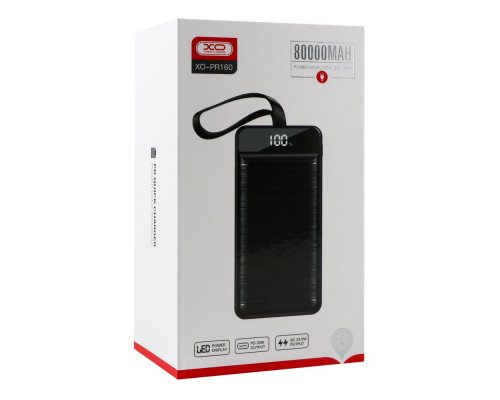 Універсальна Мобільна Батарея Power Bank XO PR160 QC22.5W PD20W 80000 mAh Колір Чорний 6920680828357 ma28917_2047748