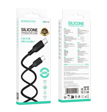 Кабель USB Borofone BX113 Silicone Type-C to Type-C 60W 2m Колір Чорний 6941991115516