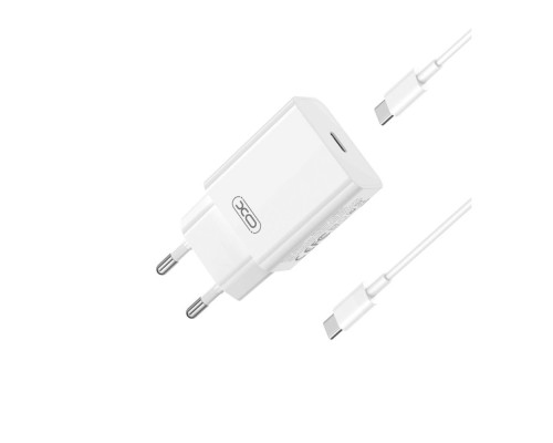 Мережевий Зарядний Пристрій XO L126 1USB-C PD/QC 20W+Type-C to Type-C Колір Білий 6920680846917