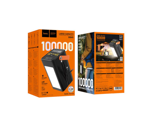 Універсальна Мобільна Батарея Power Bank Hoco DB49 Action 22.5W fully compatible with light 100000 mAh Колір Чорний 6942007614016