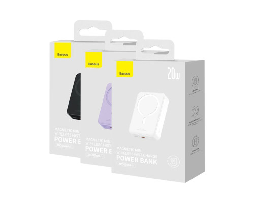 Універсальна Мобільна Батарея Power Bank Baseus Magnetic Mini Wireless Fast Charge 20W 20000 mAh (PPCX1500xx) Колір Чорний, 01 6932172628789