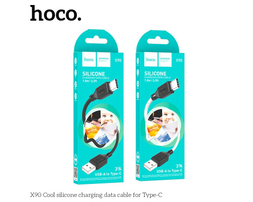 Кабель USB Hoco X90 Type-C 3A Колір Чорний 6931474788443 ma37463_3611921