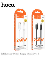 Кабель USB Hoco X115 Type-C to Type-C 240W Колір Бiлий 6942007652025 ma37595_3663388