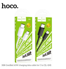 Кабель USB Hoco X88 Gratified 60W Type-C to Type-C 2m Колір Чорний 6942007653640 ma37781_3664762