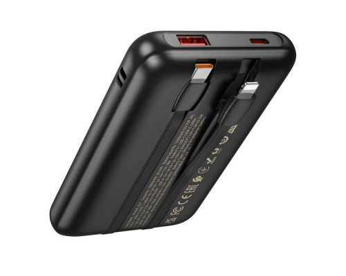 Універсальна Мобільна Батарея Power Bank Hoco Q37 Graceful 22.5W+PD20W with two cables 10000mAh Колір Чорний 6942007644914 ma36606_3608645