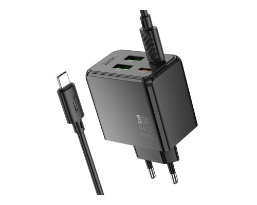 Мережевий Зарядний Пристрій Hoco CS18A 2USB-C/2USB PD/QC 45W+Type-C to Type-C Колір Чорний 6942007645621 ma36899_3609485