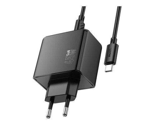 Мережевий Зарядний Пристрій Hoco CS18A 2USB-C/2USB PD/QC 45W+Type-C to Type-C Колір Чорний 6942007645621 ma36899_3609485
