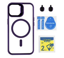 Чохол TPU+PC+Metal Stand Case with MagSafe and Camera Lenses для iPhone 16 Pro Max Dark Purple ma36952_3609643 2020000468905
