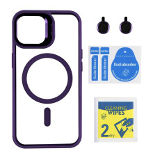 Чохол TPU+PC+Metal Stand Case with MagSafe and Camera Lenses для iPhone 16 Колір Dark Purple 2020000469100 ma36948_3609619