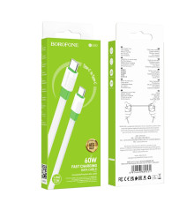 Кабель USB Borofone BX89 Union 60W Type-C to Type-C М'ята упаковка Колір Біло-зелений 2020000480853 ma38293_3668116