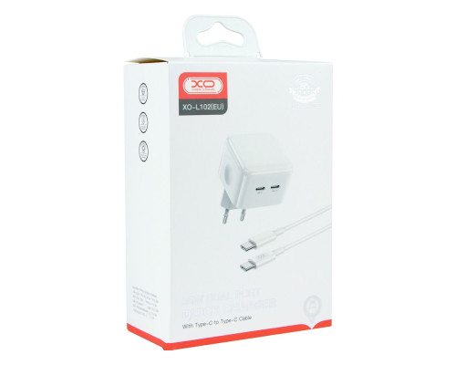 Мережевий Зарядний Пристрій XO L102 EU Dual type-C port 35W Type-C to Type-C М'ята упаковка Колір Бiлий 2020000481843 ma38410_3748168