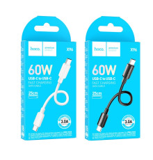 Кабель USB Hoco X96 Hyper 60W Type-C to Type-C 0.25m М'ята упаковка Колір Чорний 2020000492108 ma38769_3868171