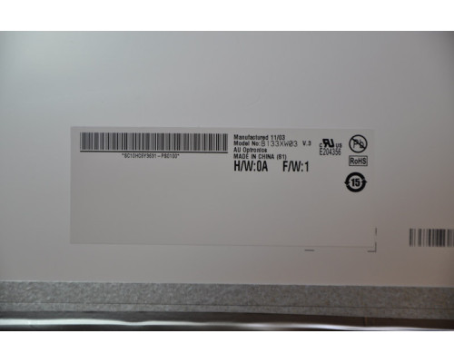 Матриця 13.3 B133XW03 V.3 (1366*768, 40pin, LED, SLIM (горизонтальні вушки), глянець, роз'єм праворуч знизу) для ноутбука NBB-32457