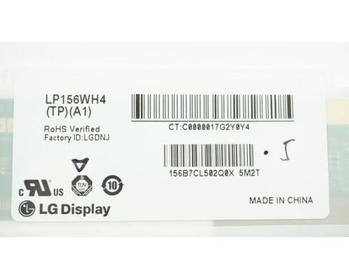 Матриця 15.6 LP156WH4-TPA1 (1366*768, 30pin(eDP) LED, NORMAL, глянцева, роз'єм ліворуч знизу) для ноутбука NBB-40662