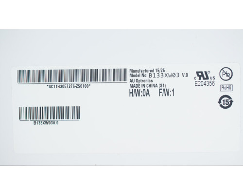 Матриця 13.3 B133XW03 V.0 (1366*768, 40pin, LED, SLIM (горизонтальні планки), матова, роз'єм праворуч знизу) для ноутбука (renew) NBB-70518