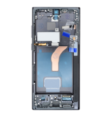 Дисплей Samsung S908 Galaxy S22 Ultra з сенсором та рамкою black (OLED) (Big size) PLS-00-00142298