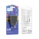 Зарядний пристрій Hoco CS14A 20W 3A 1USB-A+1USB-С black PLS-00-00125568