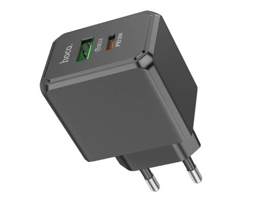 Зарядний пристрій Hoco CS14A 20W 3A 1USB-A+1USB-С black PLS-00-00125568