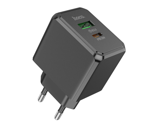 Зарядний пристрій Hoco CS14A 20W 3A 1USB-A+1USB-С black PLS-00-00125568